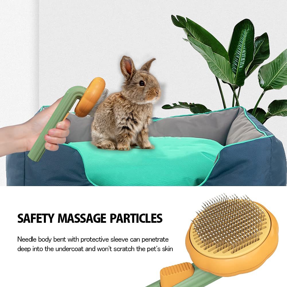 Pet Pumpkin Brush, Pet Grooming Self Cleaning Slicker Brush Slicker Brush