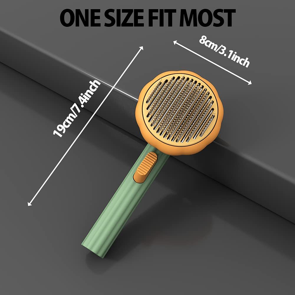 Pet Pumpkin Brush, Pet Grooming Self Cleaning Slicker Brush Slicker Brush