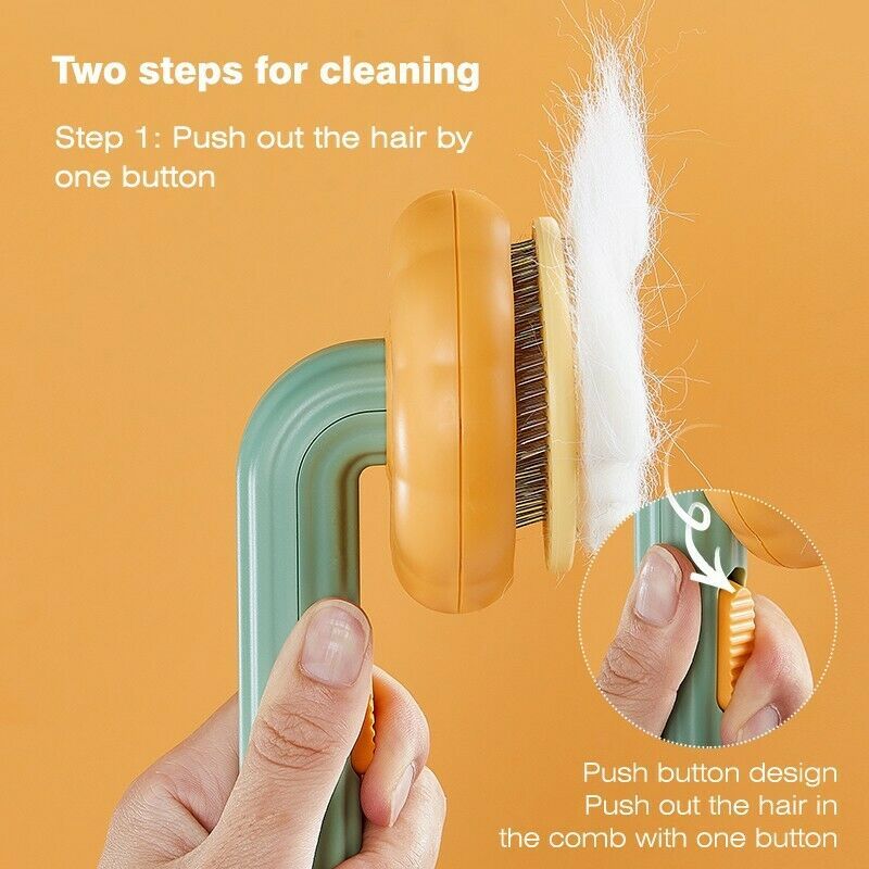 Pet Pumpkin Brush, Pet Grooming Self Cleaning Slicker Brush Slicker Brush