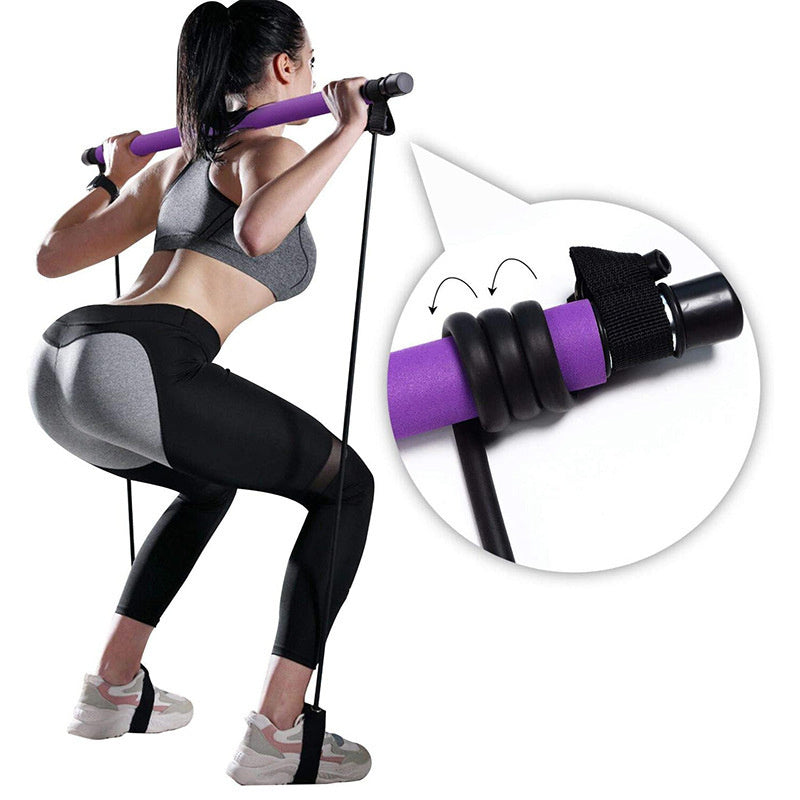 Fitness Yoga Pilates Bar Portable Gym Accessories Sport Elastic Workout Equipment