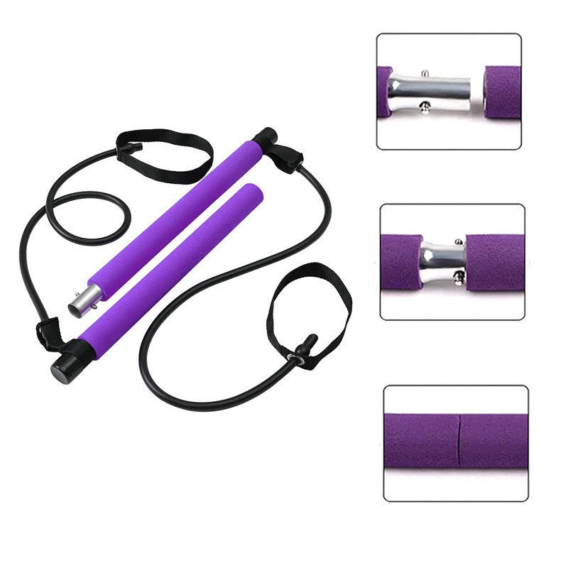 Fitness Yoga Pilates Bar Portable Gym Accessories Sport Elastic Workout Equipment