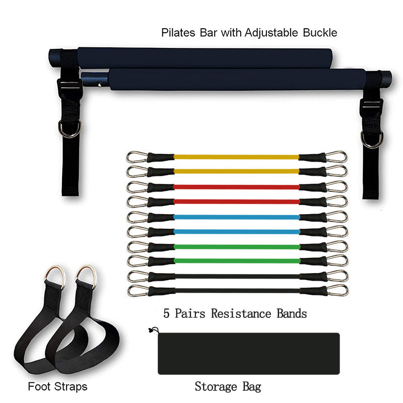 Fitness Yoga Pilates Bar Portable Gym Accessories Sport Elastic Workout Equipment