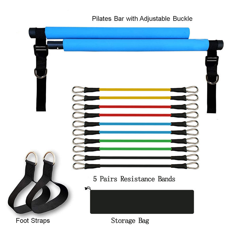 Fitness Yoga Pilates Bar Portable Gym Accessories Sport Elastic Workout Equipment