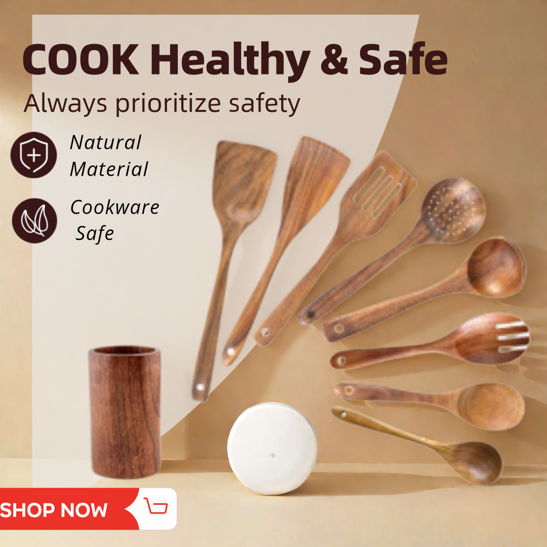 Natural Wood Cooking Utensil Set