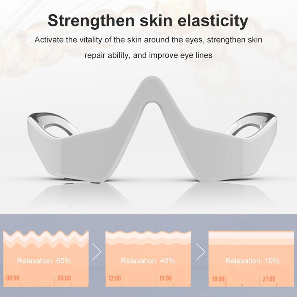 Under Eyes Red Light Therapy Massager Glasses,Microcurrent Eye face led red light Beauty Device under Eye Massager Eyes Bag Remover for Reduce Dark Circles Puffiness Wrinkles Relax Eye Strain