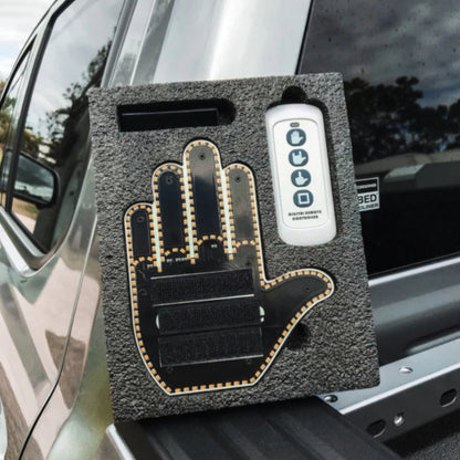 Car Finger Light With Remote Road Rage Signs Middle Finger Gesture Light Hand Lamp