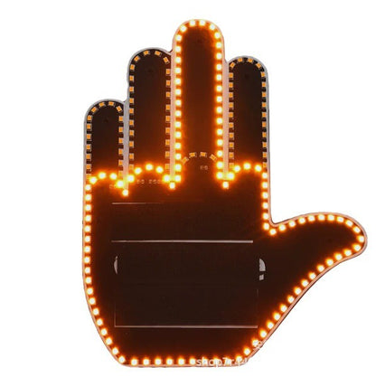 Car Finger Light With Remote Road Rage Signs Middle Finger Gesture Light Hand Lamp