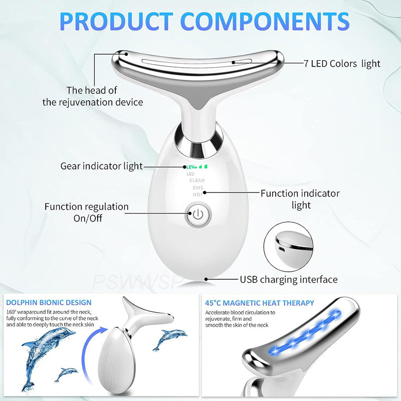 Neck Face Massager Skin Care Facial Massage Device With 3 Massage Modes For Skin Rejuvenation