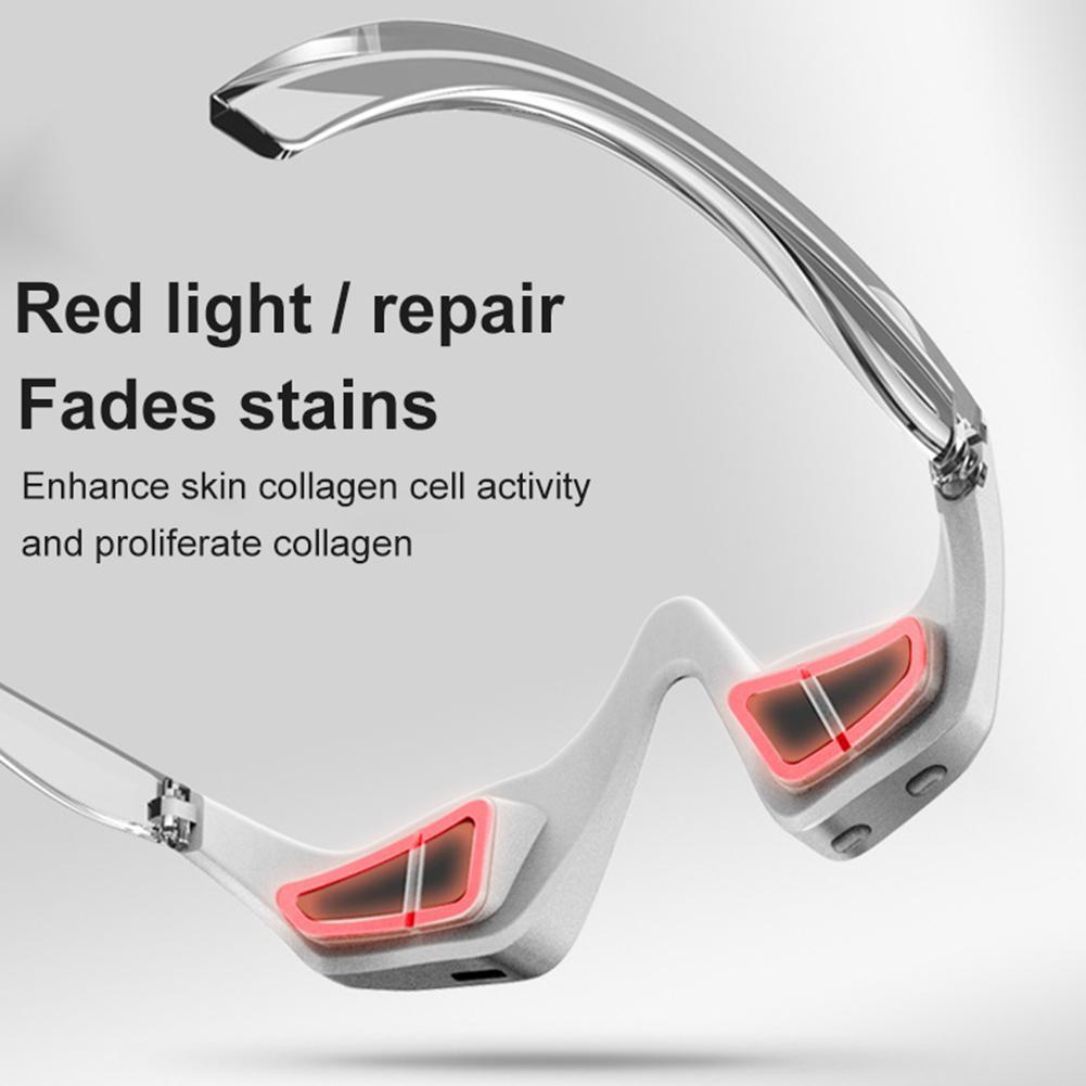 Under Eyes Red Light Therapy Massager Glasses,Microcurrent Eye face led red light Beauty Device under Eye Massager Eyes Bag Remover for Reduce Dark Circles Puffiness Wrinkles Relax Eye Strain