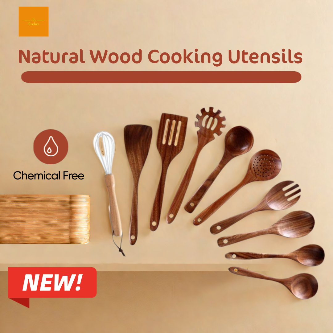 Natural Wood Cooking Utensil Set