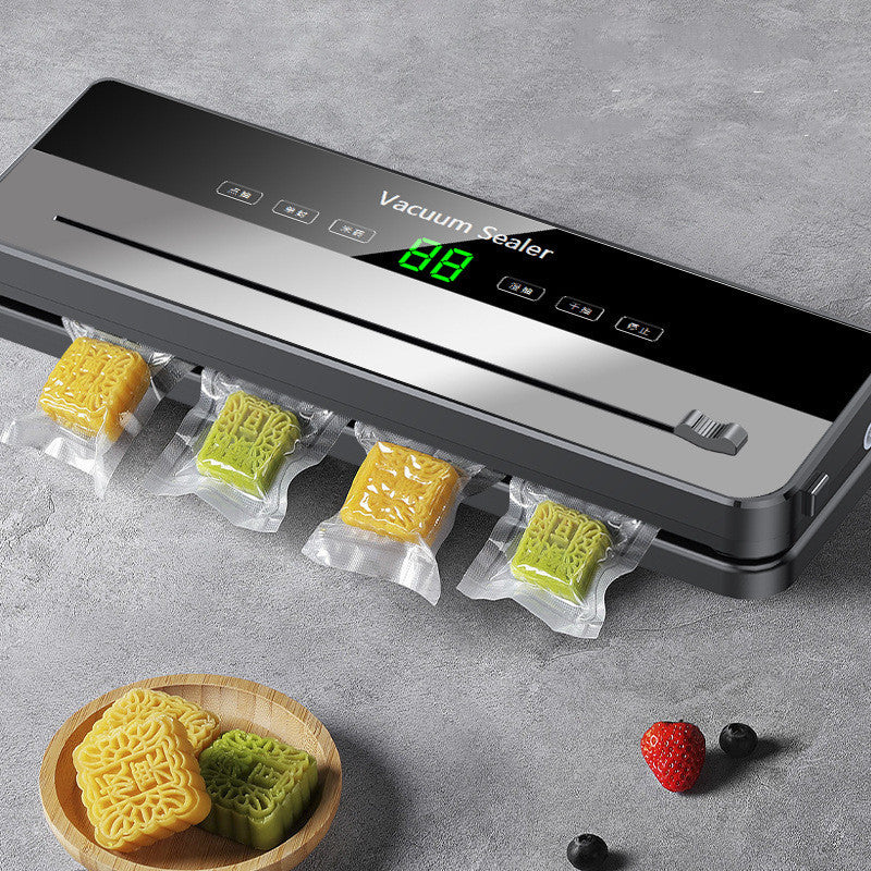 Money Saver Vacuum Sealer Machine - 8 in 1 Food Vacuum Sealer Machine with Build-in Cutter Automatic Air Sealing System LED Indicator for Food Storage Dry and Moist Food Modes, Bonus 10 vacuum seal bags