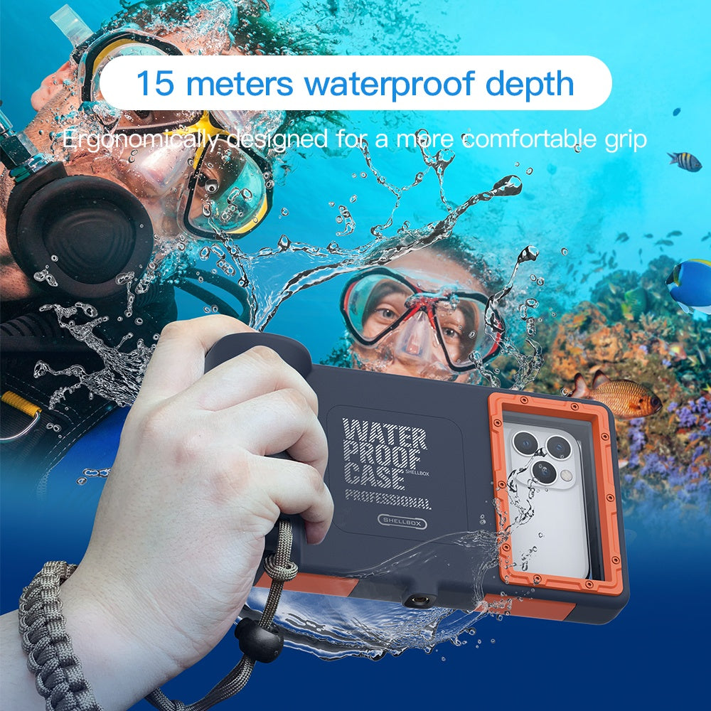 Universal Underwater Phone Case for Snorkeling, Diving Phone Case[50ft/15m], Compatible with 4.7-6.9 inch Smartphones, for iPhone 16/15/14/13/12 /for Samsung Galaxy S24/S23/S22/S21(Blue)