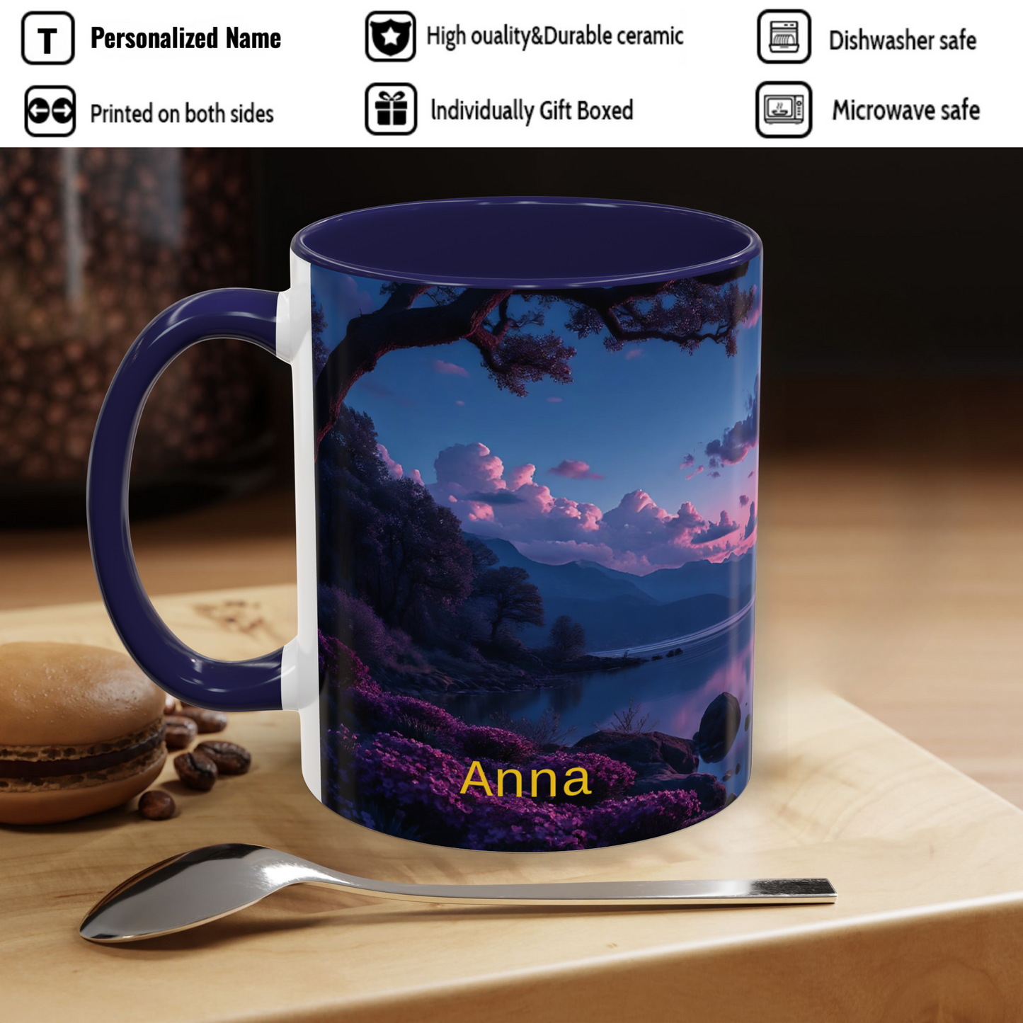 Personalized Accent Coffee Mug (11oz)